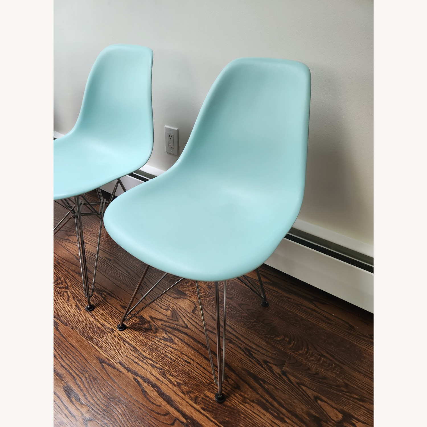 Eames Office Dining Blue Plastic Dining Chairs - image-2