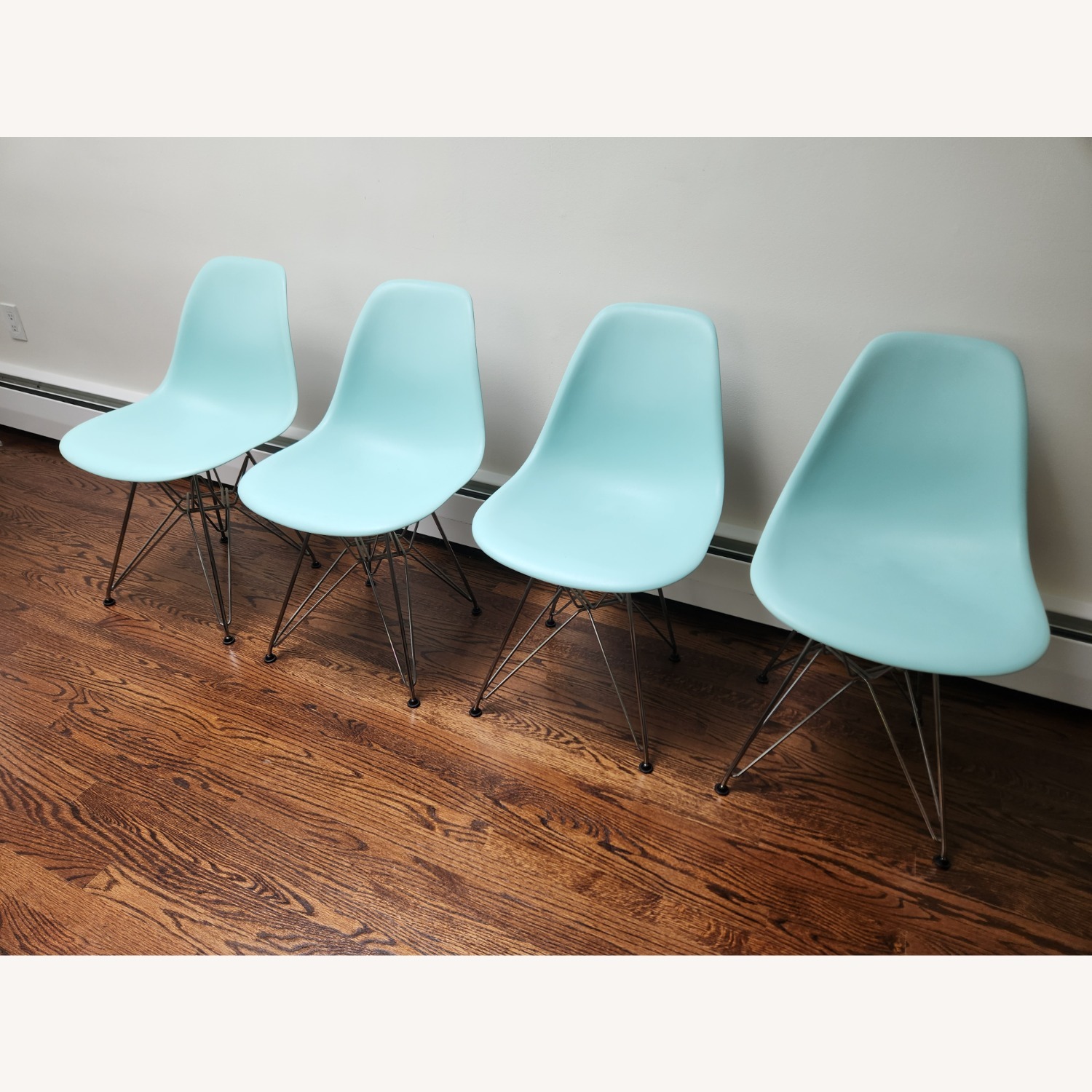 Eames Office Dining Blue Plastic Dining Chairs - image-1