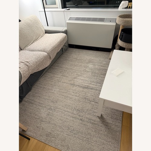 Used Wayfair Light Gray Boucle Area Rug 5.1' x 7.5' for sale on AptDeco