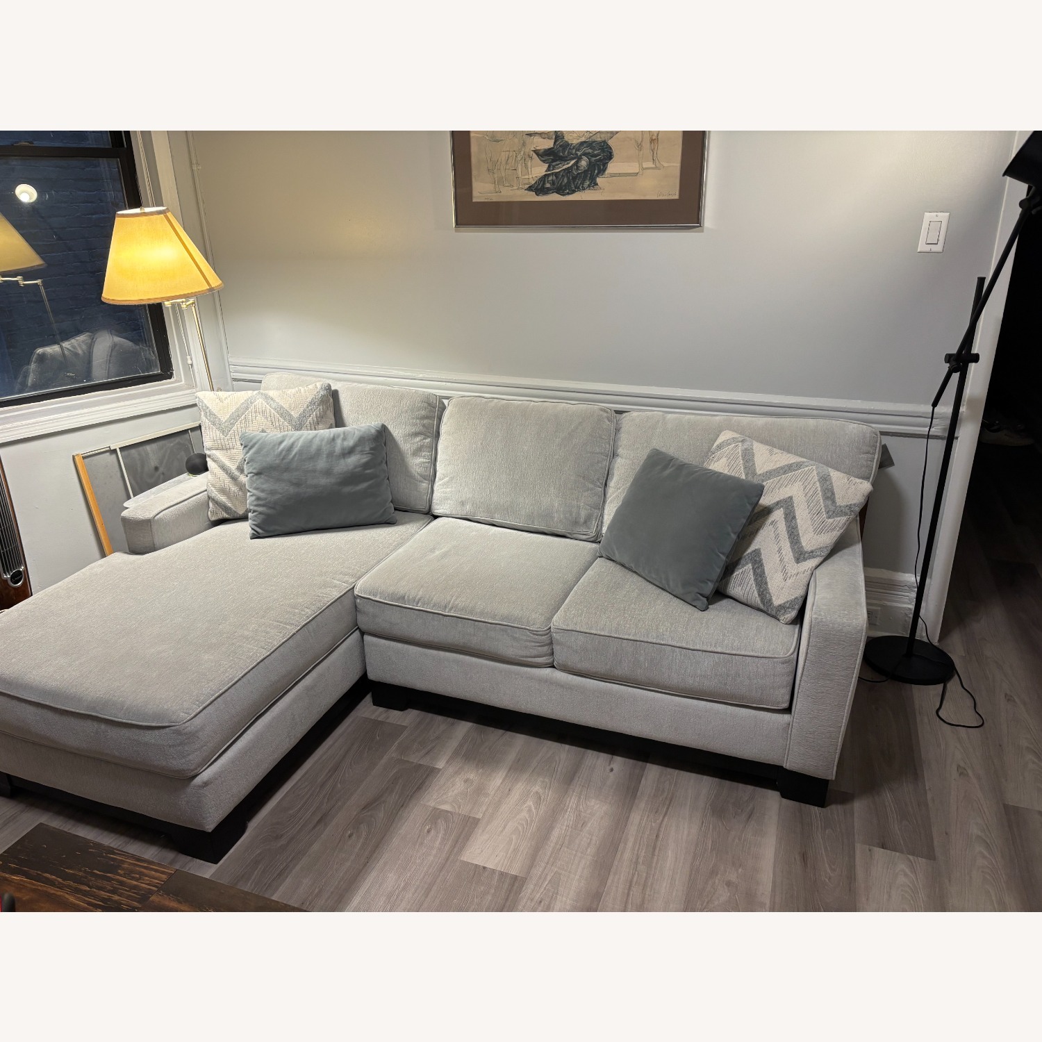 Raymour & Flanigan Light Gray 2 Piece Sectional - image-2