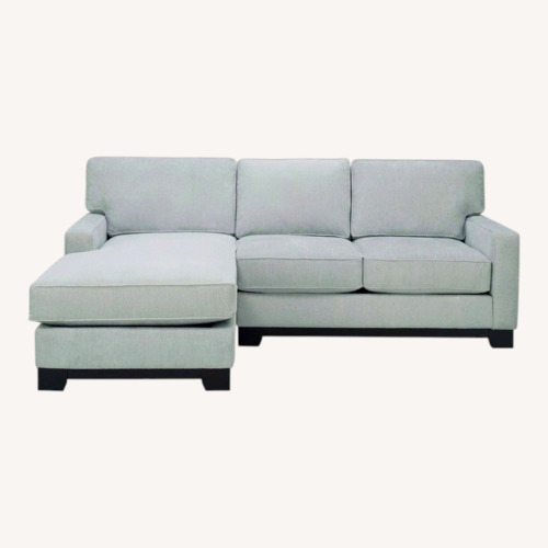 Used Raymour & Flanigan Light Gray 2 Piece Sectional for sale on AptDeco