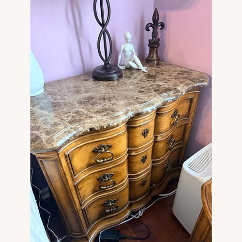 Used Thomasville Hills of Tuscany Marble Top Nightstand  for sale on AptDeco