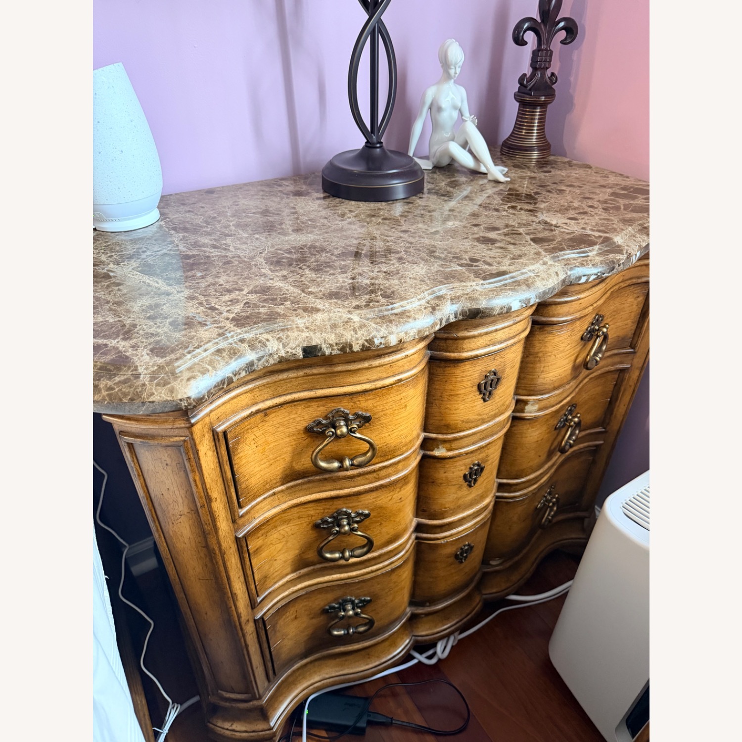 Thomasville Hills of Tuscany Marble Top Nightstand  - image-2