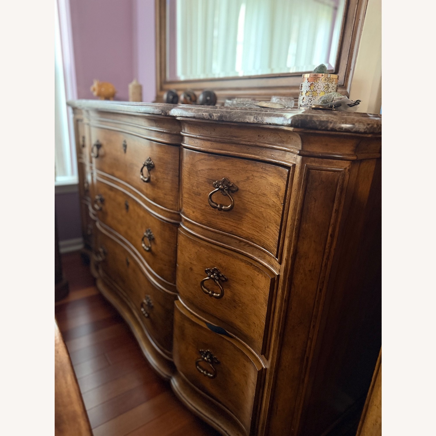 Thomasville Hills of Tuscany Marbletp Dresser W Mirror - image-3