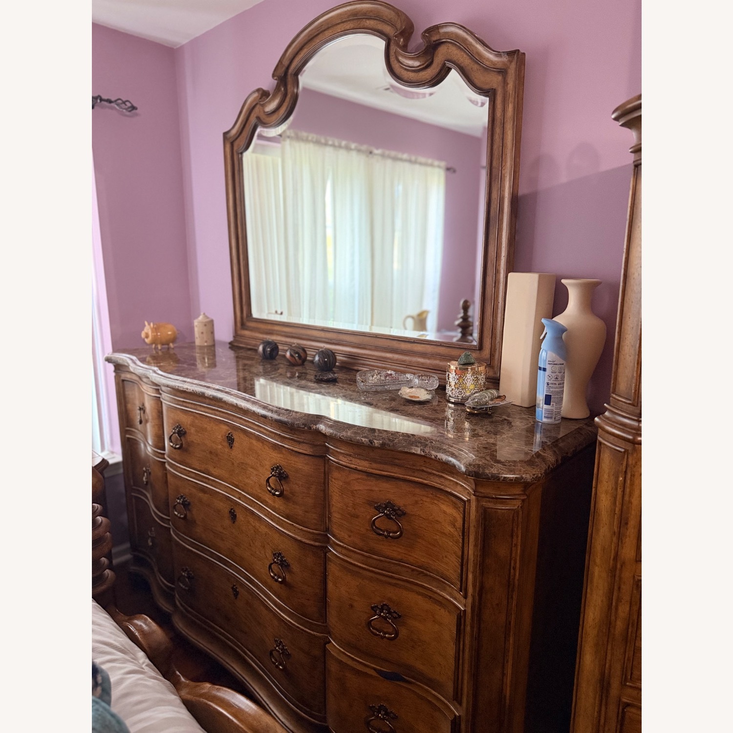 Thomasville Hills of Tuscany Marbletp Dresser W Mirror - image-2