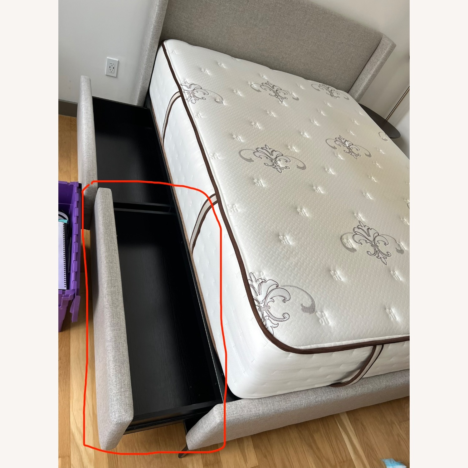 West Elm Andes Side Storage Queen Bed - image-4