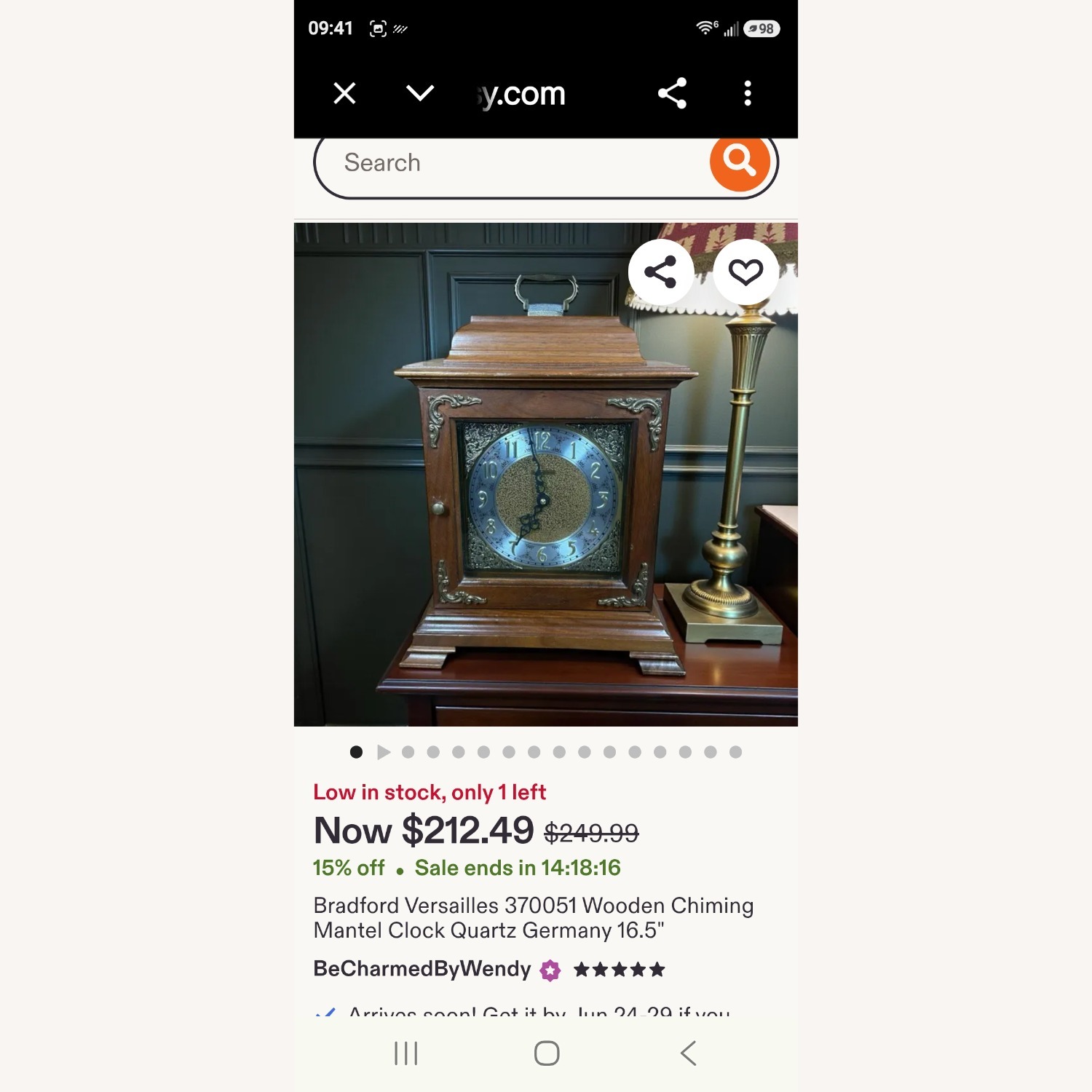 Bradford Cherry Wood Mantle Clock  - image-19