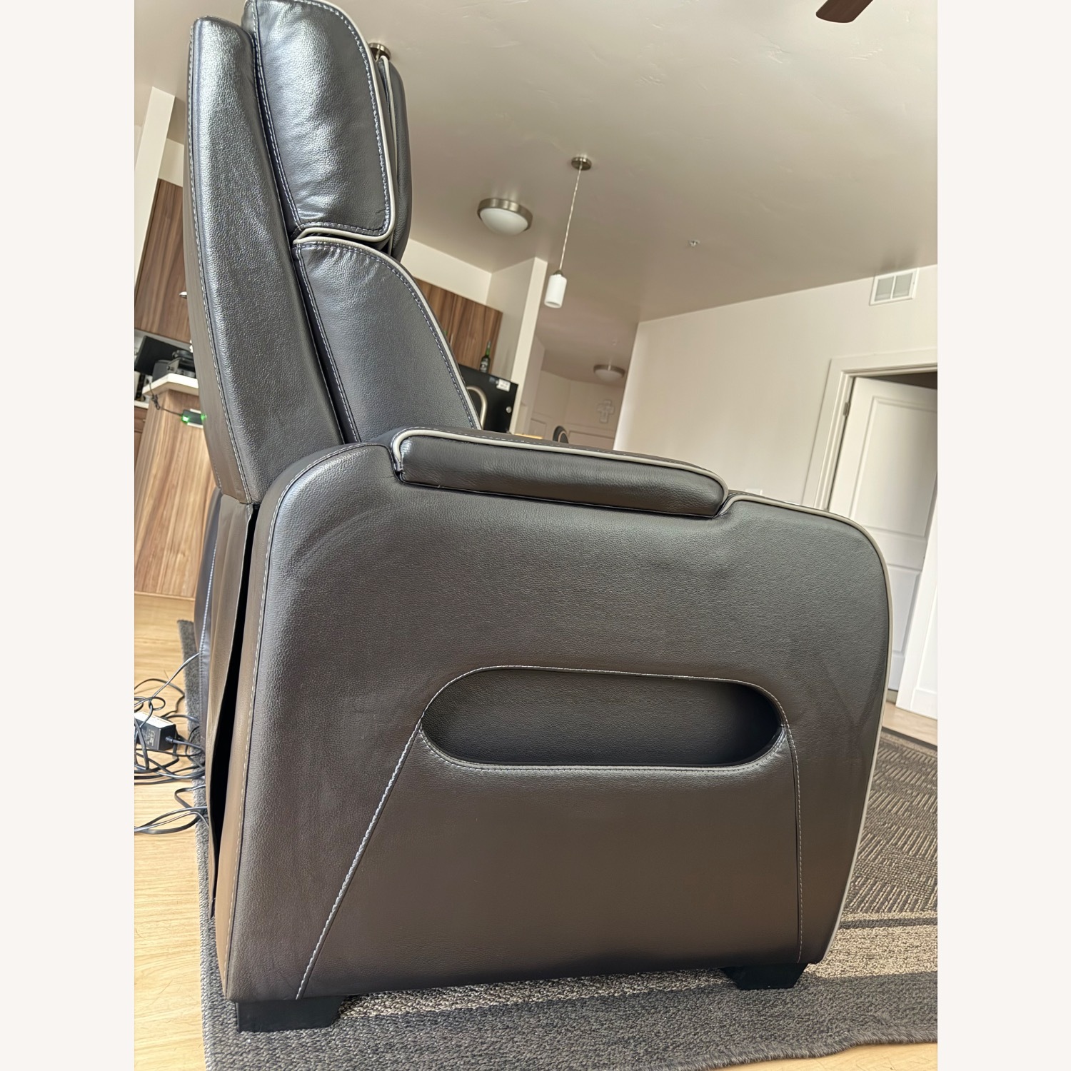 Ashley Black Leather Recliner - image-9