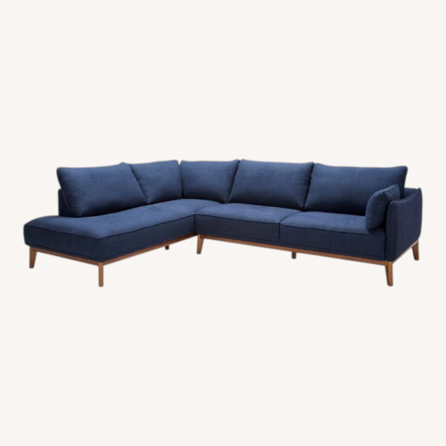 Used Macy's Blue Fabric 2 Piece Sectional for sale on AptDeco