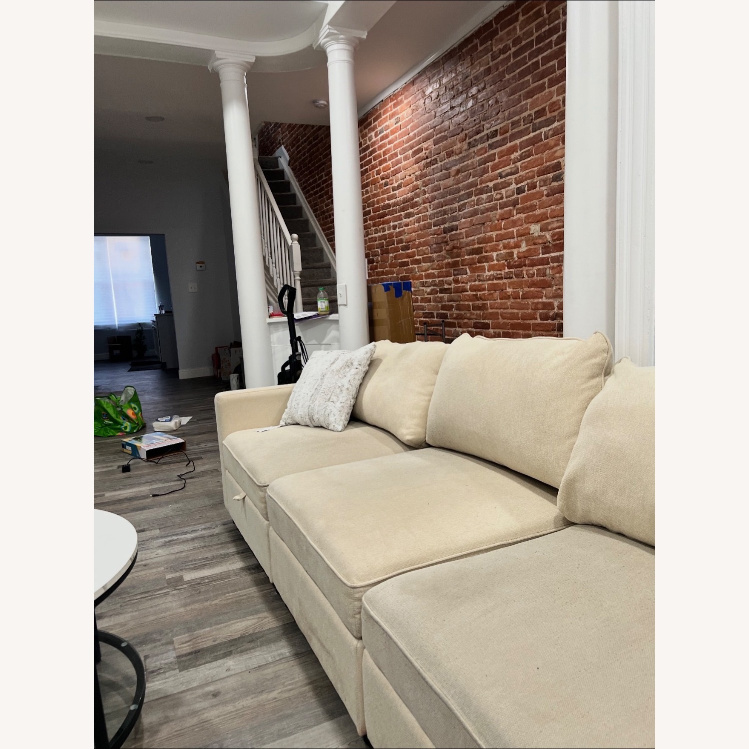 Beige Sectional Couch With Chaise - image-2