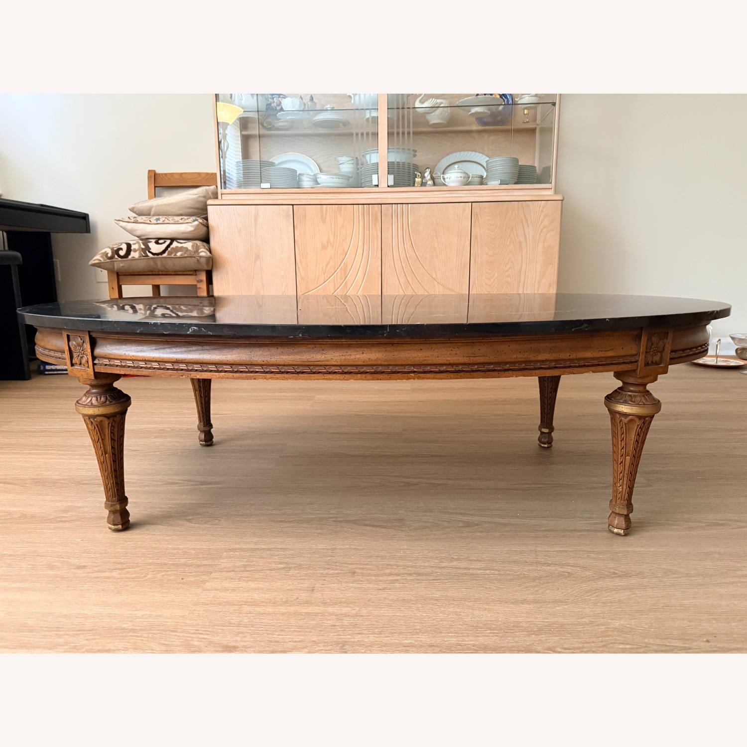 Vintage/Antique Finds Black Marble Coffee Table - image-1