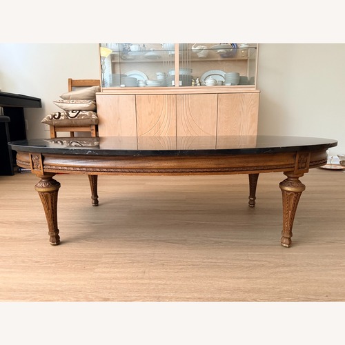 Used Vintage/Antique Finds Black Marble Coffee Table for sale on AptDeco