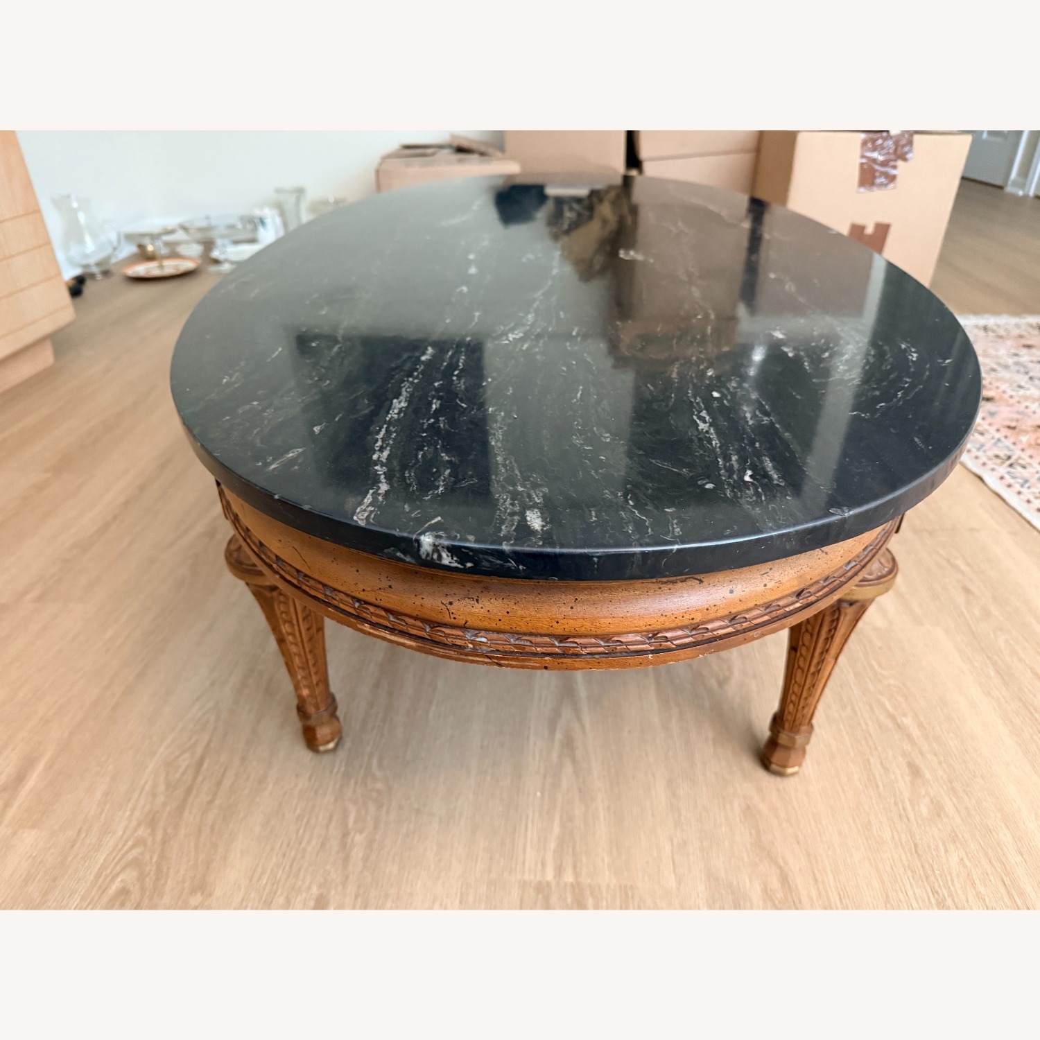 Vintage/Antique Finds Black Marble Coffee Table - image-2