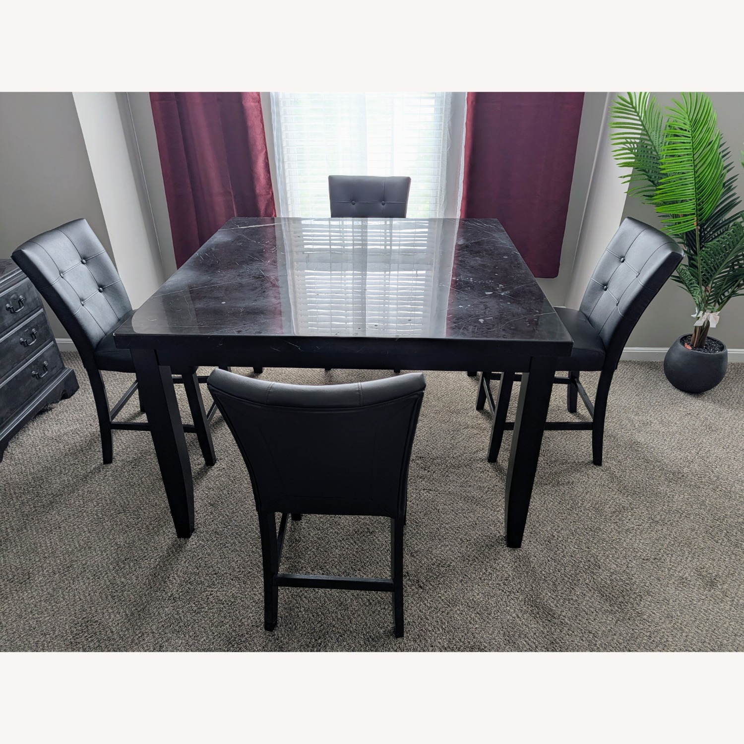 Black Marble Dining Table - image-2