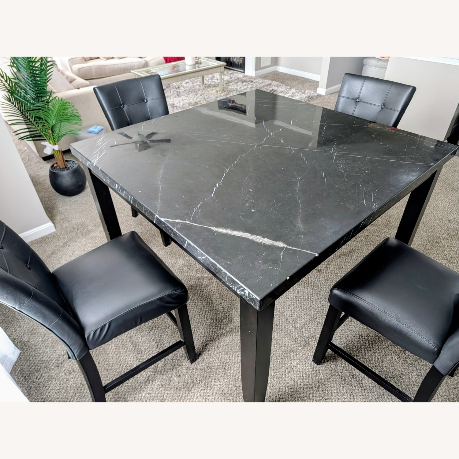 Black Marble Dining Table - image-3