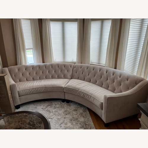 Used Raymour & Flanigan Ainsley White Fabric 3+ Seater Sofa for sale on AptDeco