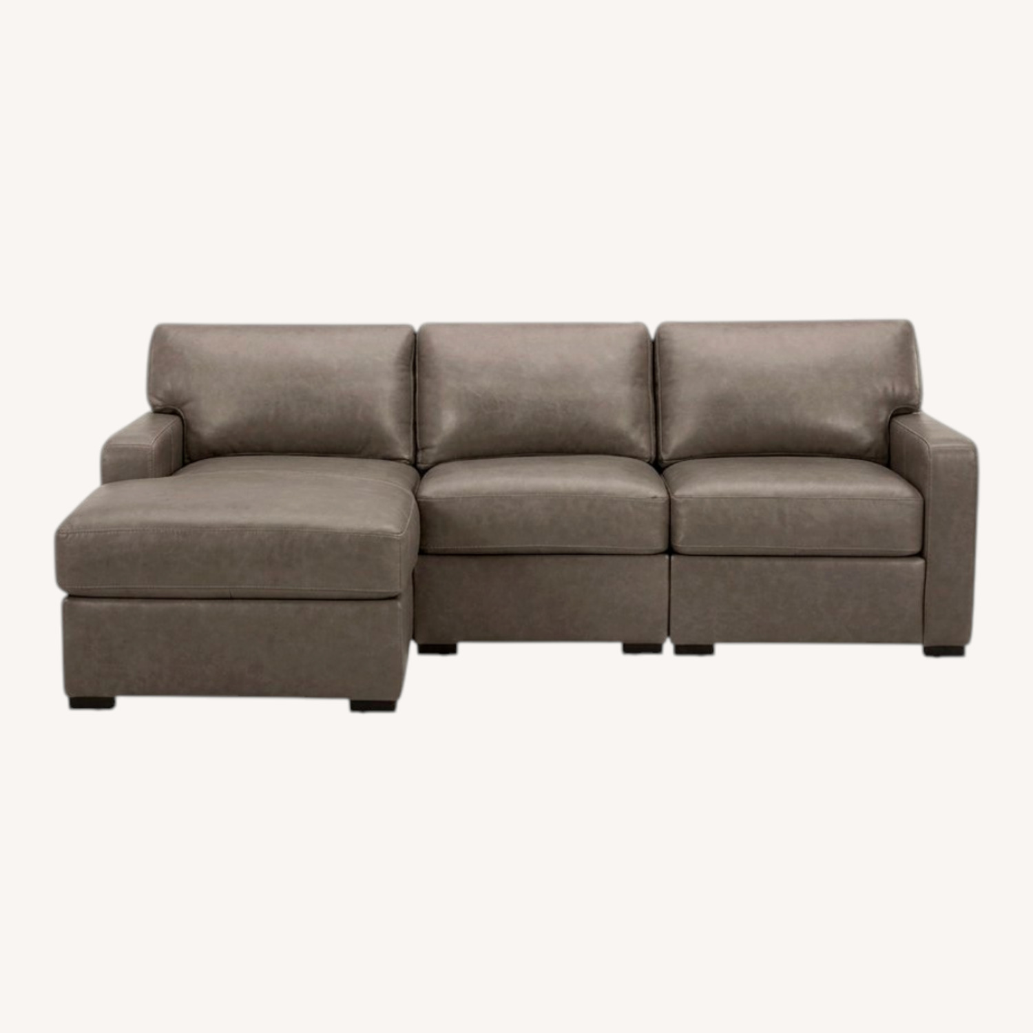 Macy's Leather 3+ Piece Sectional - image-0