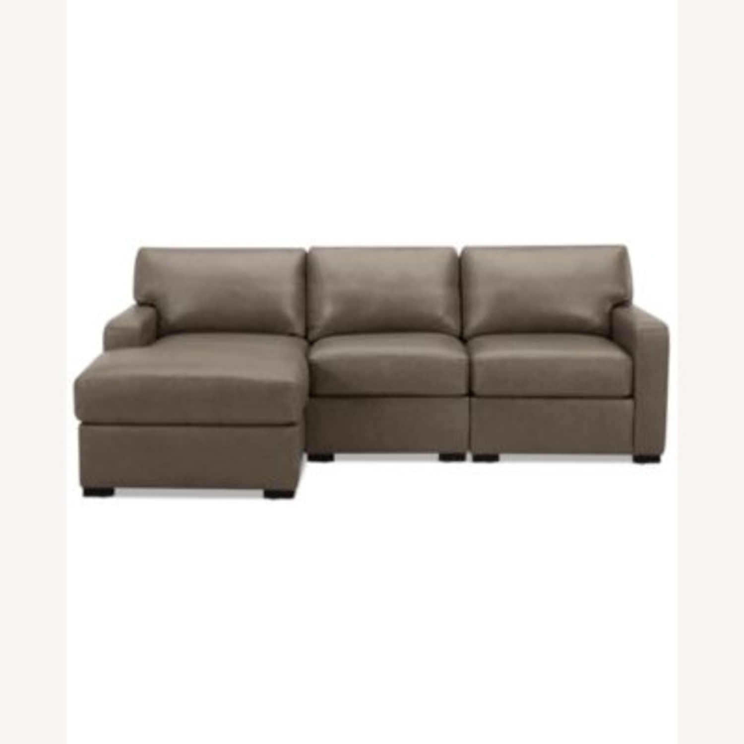 Macy's Leather 3+ Piece Sectional - image-4