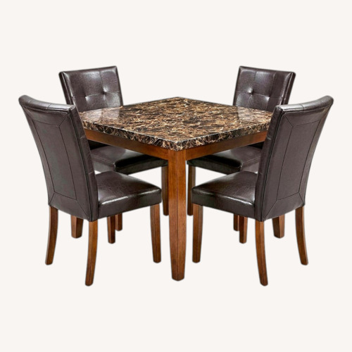 Used 4 Seater Dining Set, Leather Chairs for sale on AptDeco