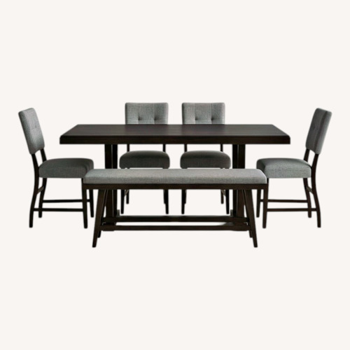 Used Hills Creek Black Wood Dining Set for sale on AptDeco
