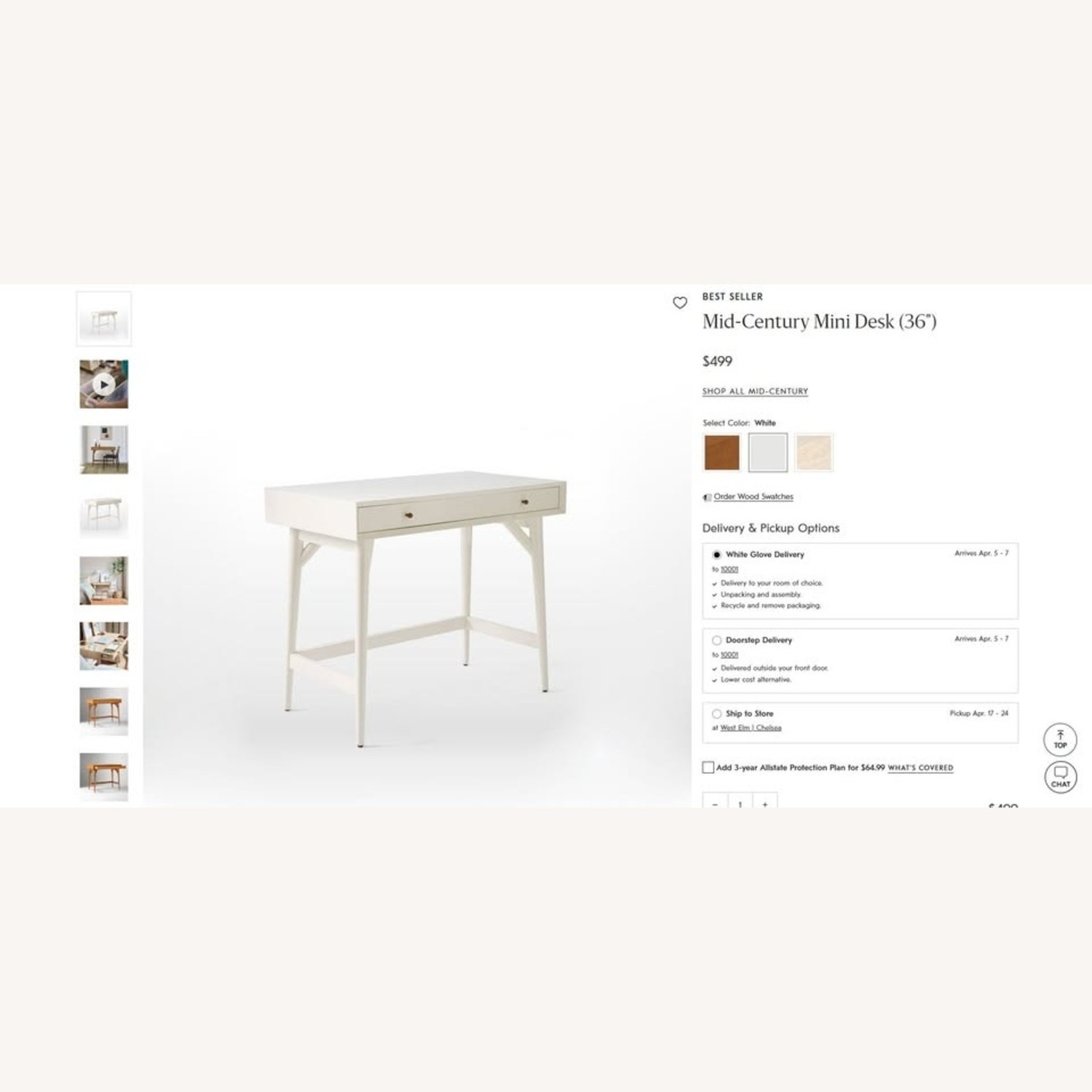 West Elm Mid-Century Mini Desk 36" - image-2