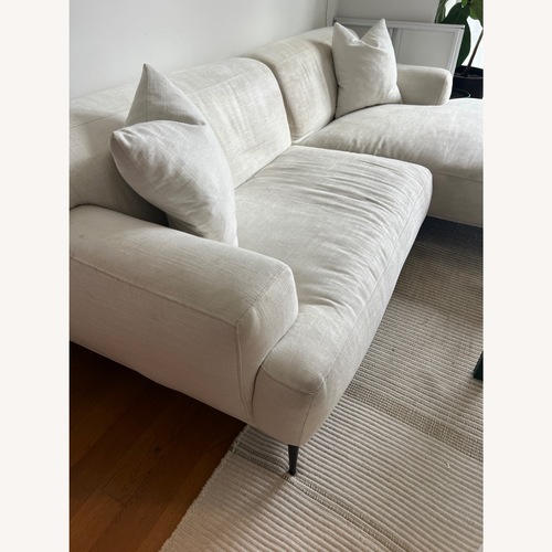 Used Article Abismo White Fabric 2 Piece Sectional for sale on AptDeco