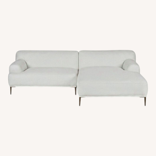 Used Article Abismo White Fabric 2 Piece Sectional for sale on AptDeco
