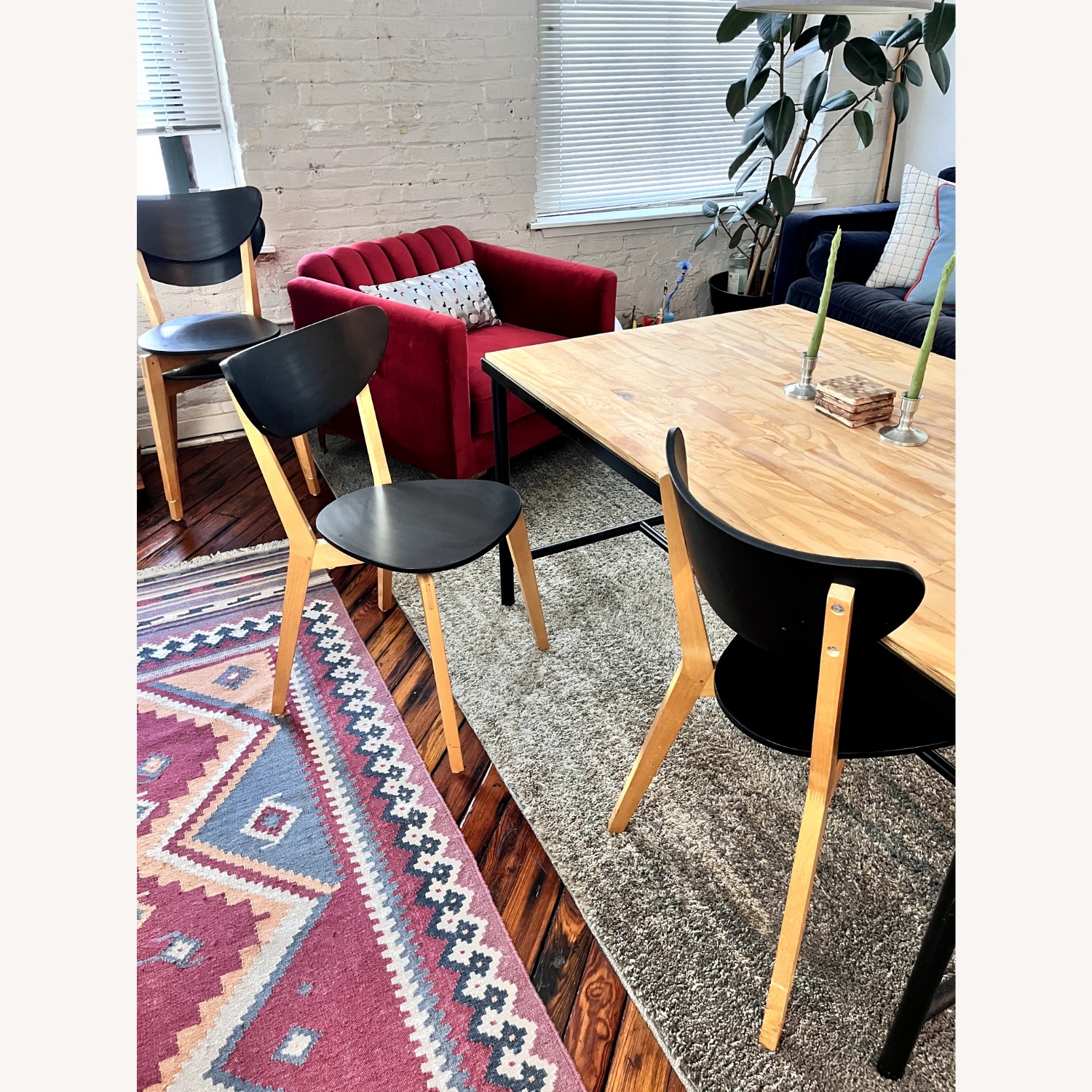 IKEA/Custom Natural Wood Dining Set - image-3