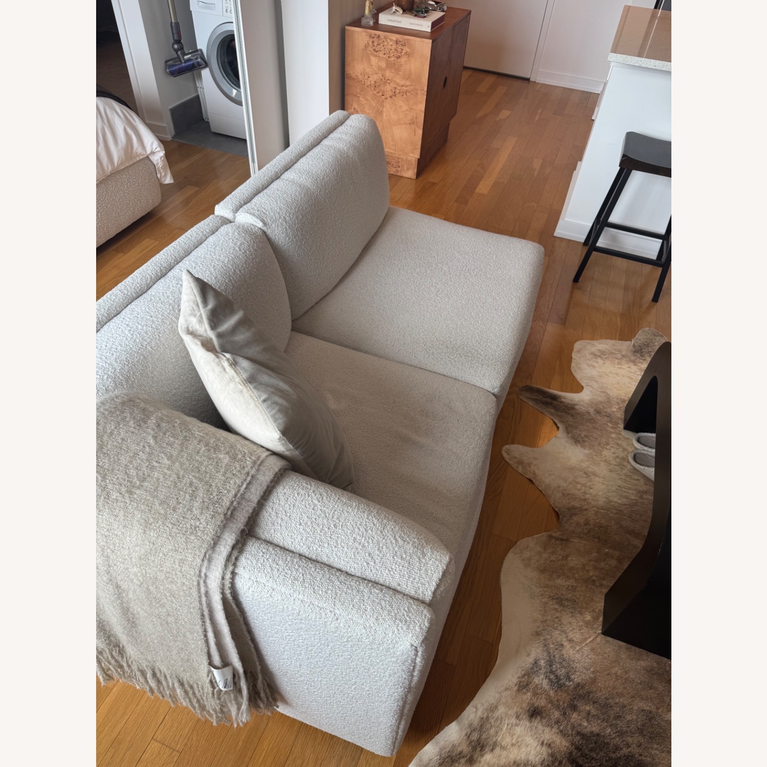 West Elm Arianna White Boucle 2 Seater Sofa - image-4