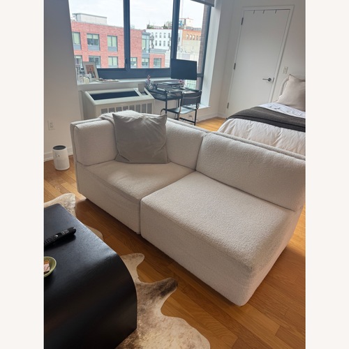 Used West Elm Arianna White Boucle 2 Seater Sofa for sale on AptDeco