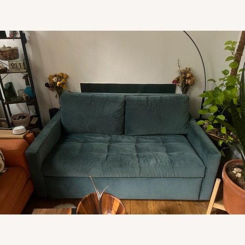 Used The Mcm Sofa Bed Green Fabric Sleeper Sofa for sale on AptDeco