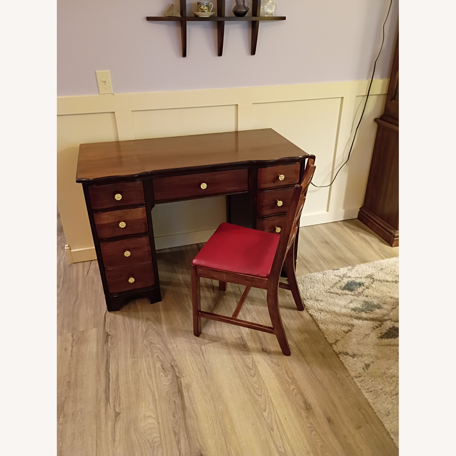 Vintage/Antique Finds Dark Brown Wood Desk - image-11