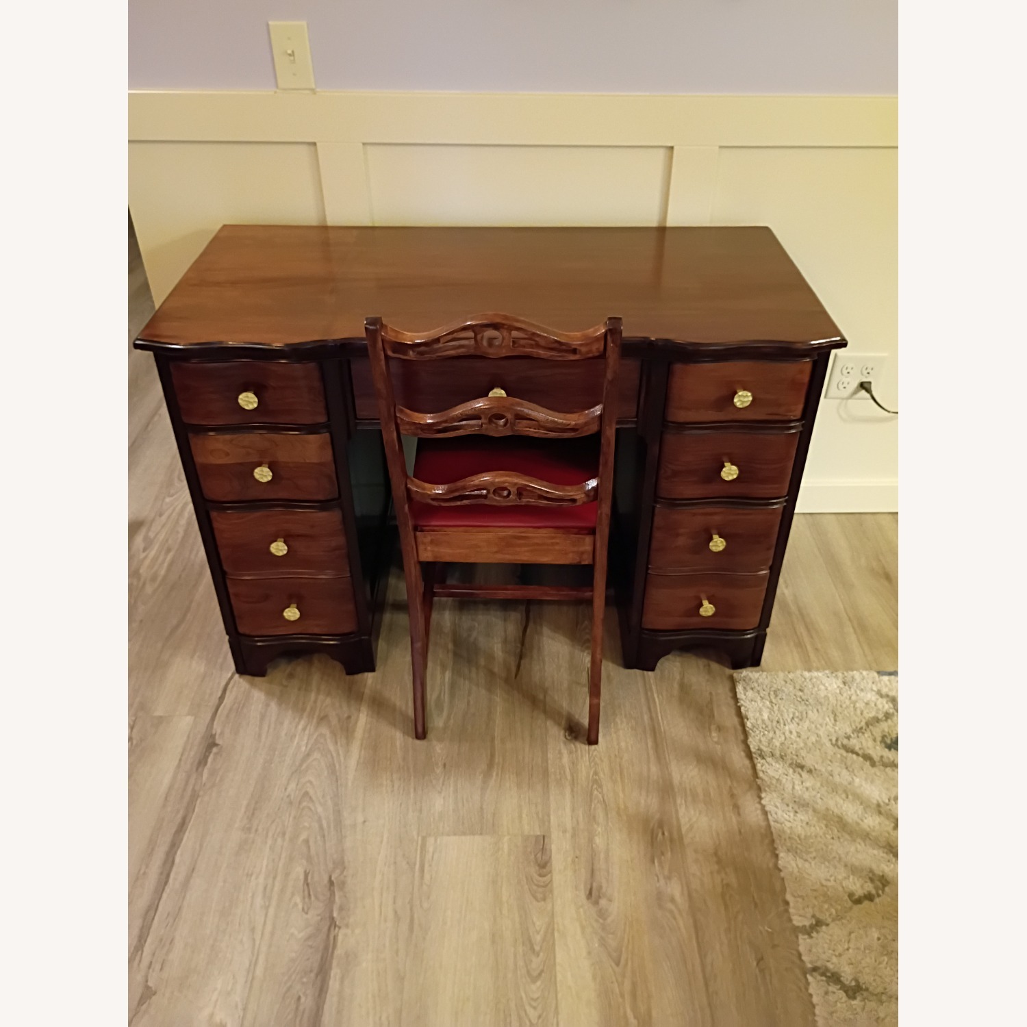 Vintage/Antique Finds Dark Brown Wood Desk - image-12