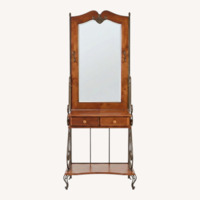 Vintage Oak Wood Dresser/Vanity With Mirror