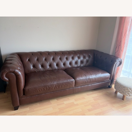 Used Macy's Chesterfield Leather Sofa for sale on AptDeco