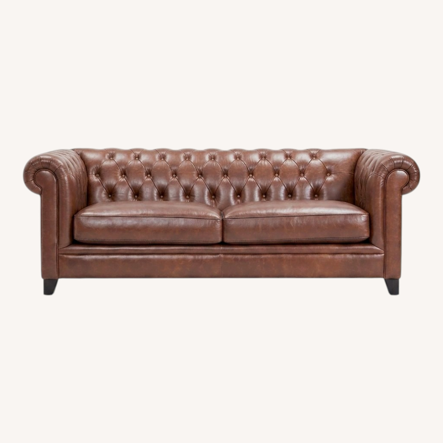 Macy's Chesterfield Leather Sofa - image-0