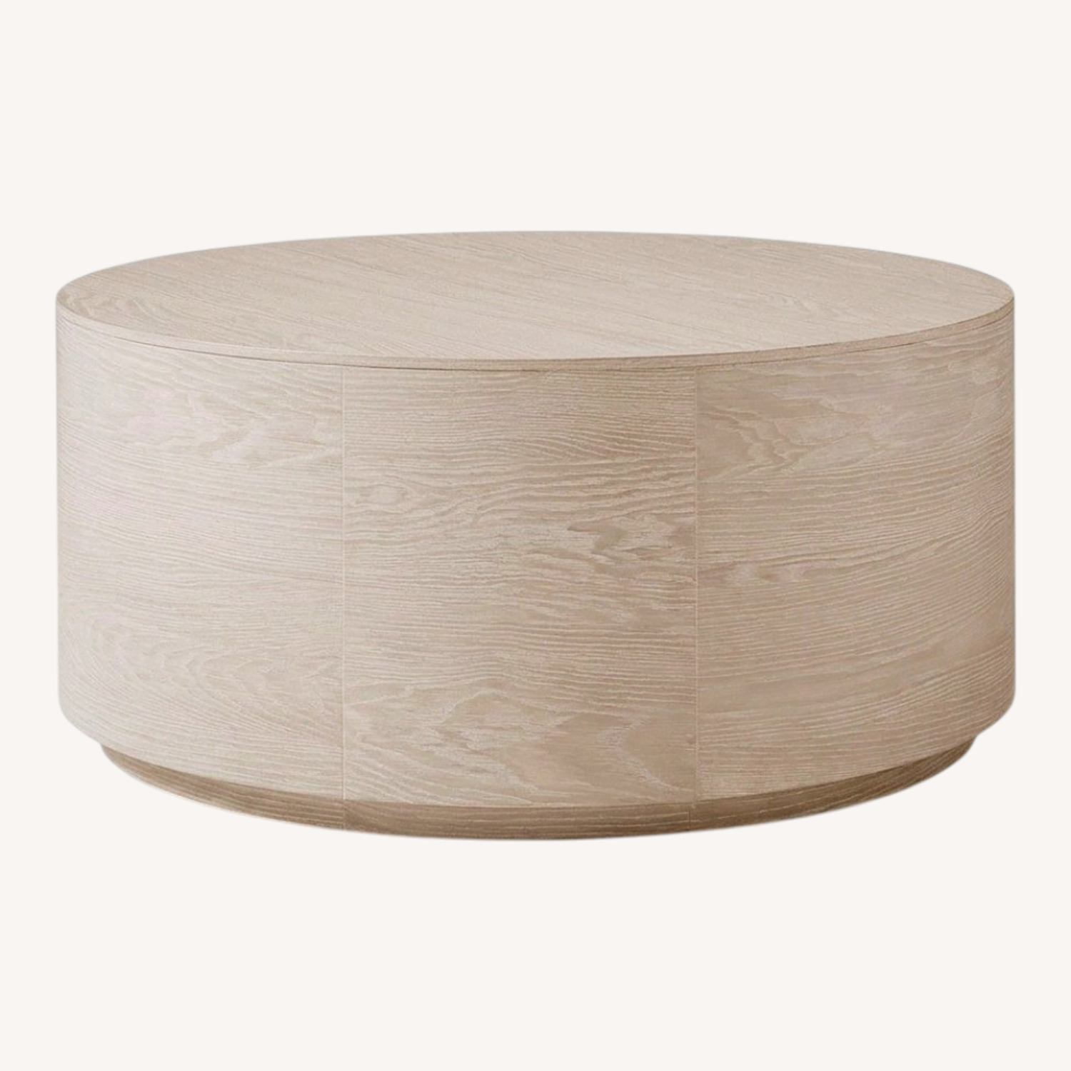 West Elm Volume Round Drum Coffee Table Wood - image-0