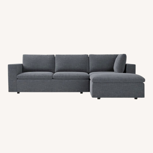 Used West Elm Harmony Dark Gray Linen 3+ Piece Sectional for sale on AptDeco