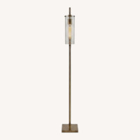 Pottery Barn Glass Tube Floor Lamp, Antique Brass