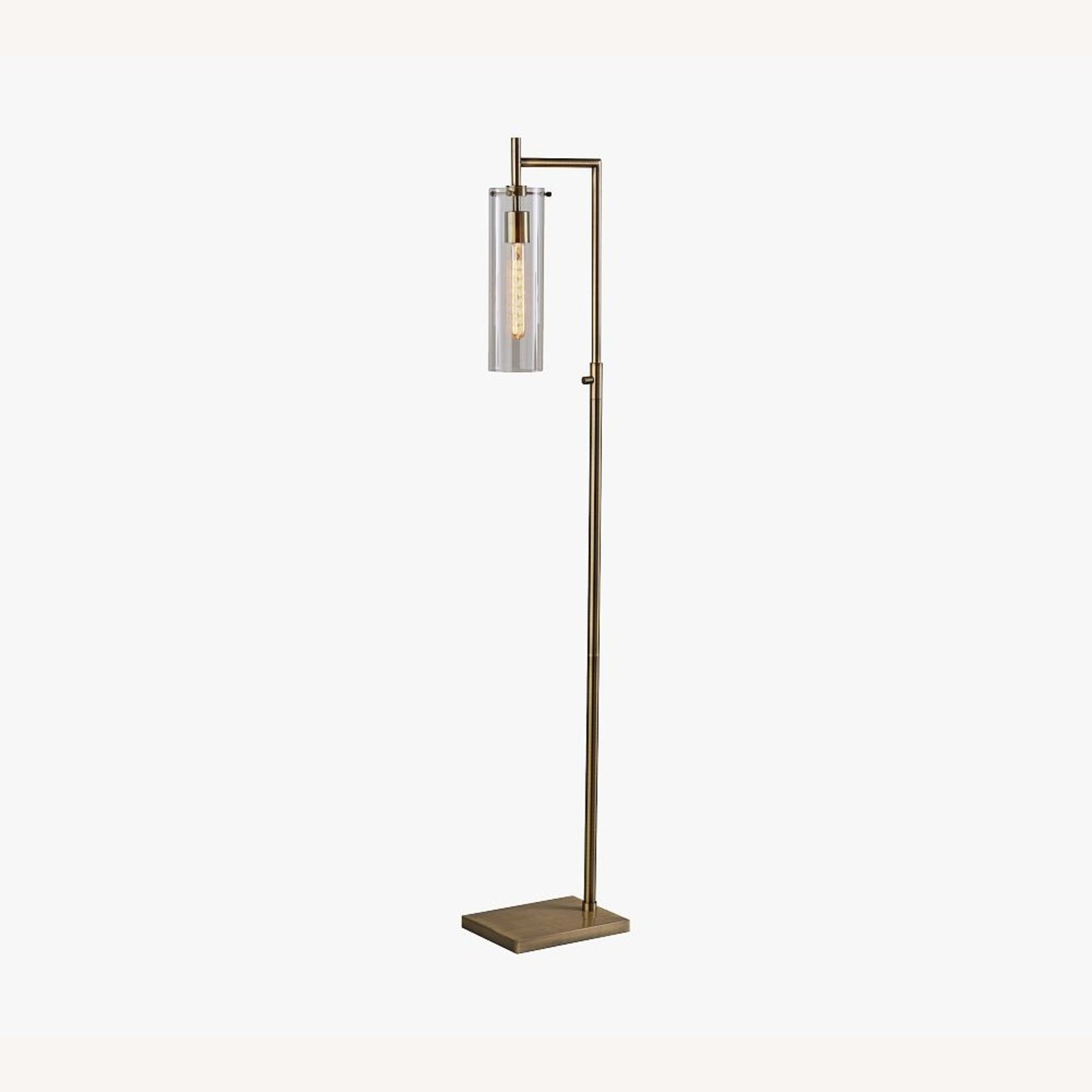 Pottery Barn Glass Tube Floor Lamp, Antique Brass - image-4
