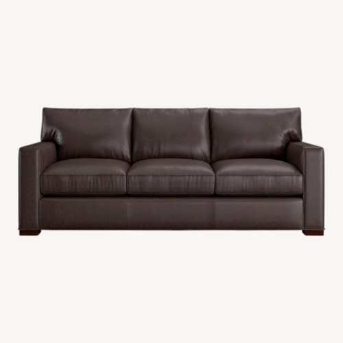 Used Crate & Barrel Black Leather 3+ Seater Sofa for sale on AptDeco