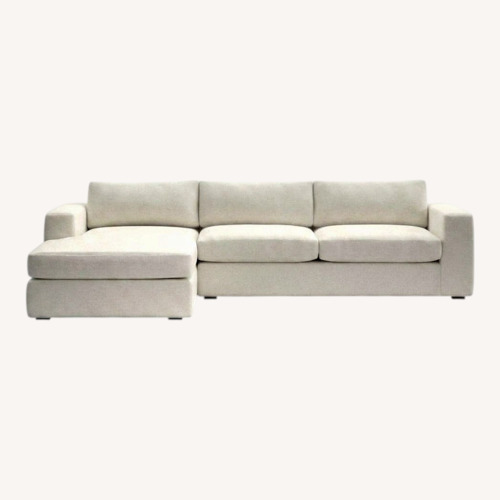 Used Crate & Barrel White Oceanside Deep 4 piece Sectional for sale on AptDeco