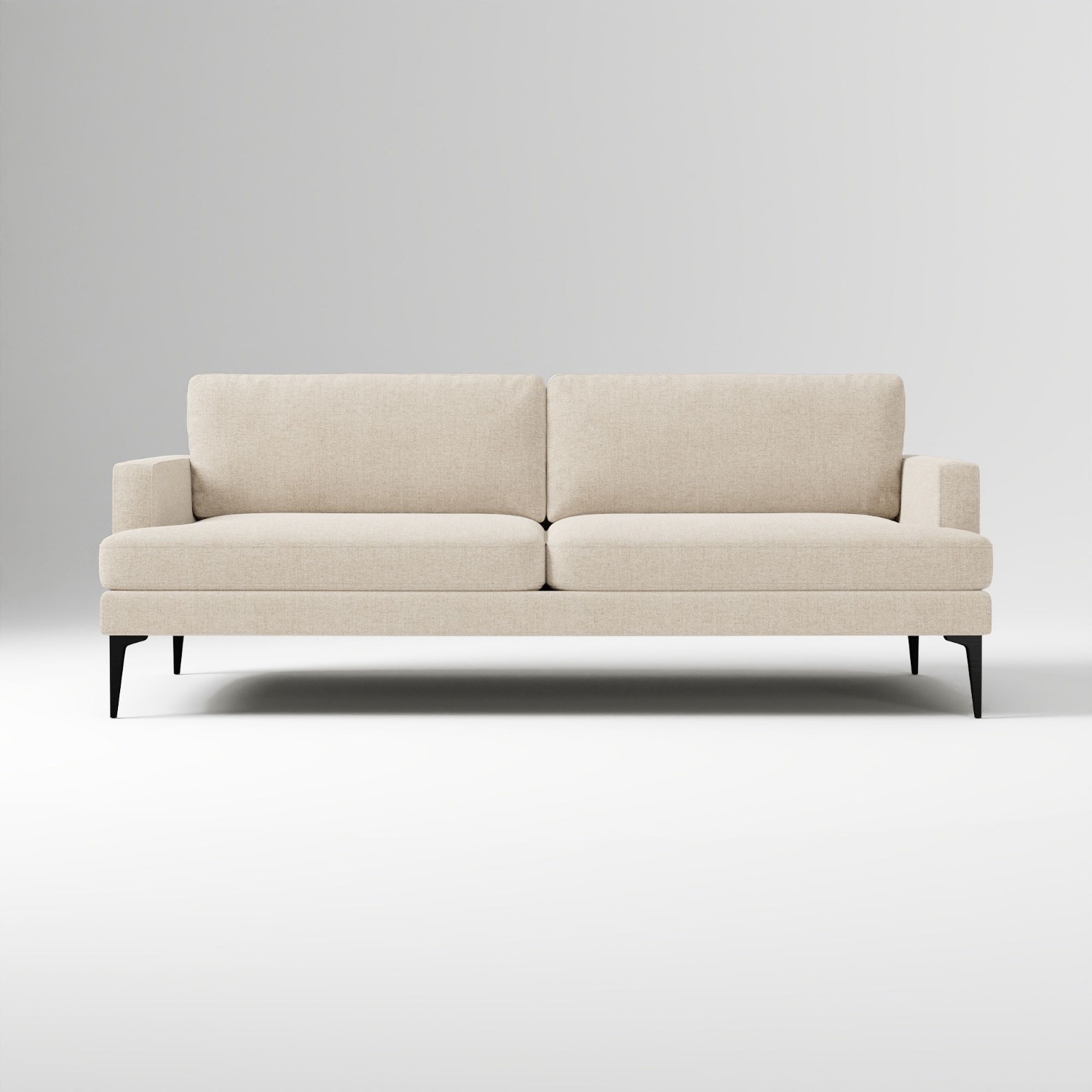 West Elm Andes Light Gray Fabric 2 Seater Sofa - image-5
