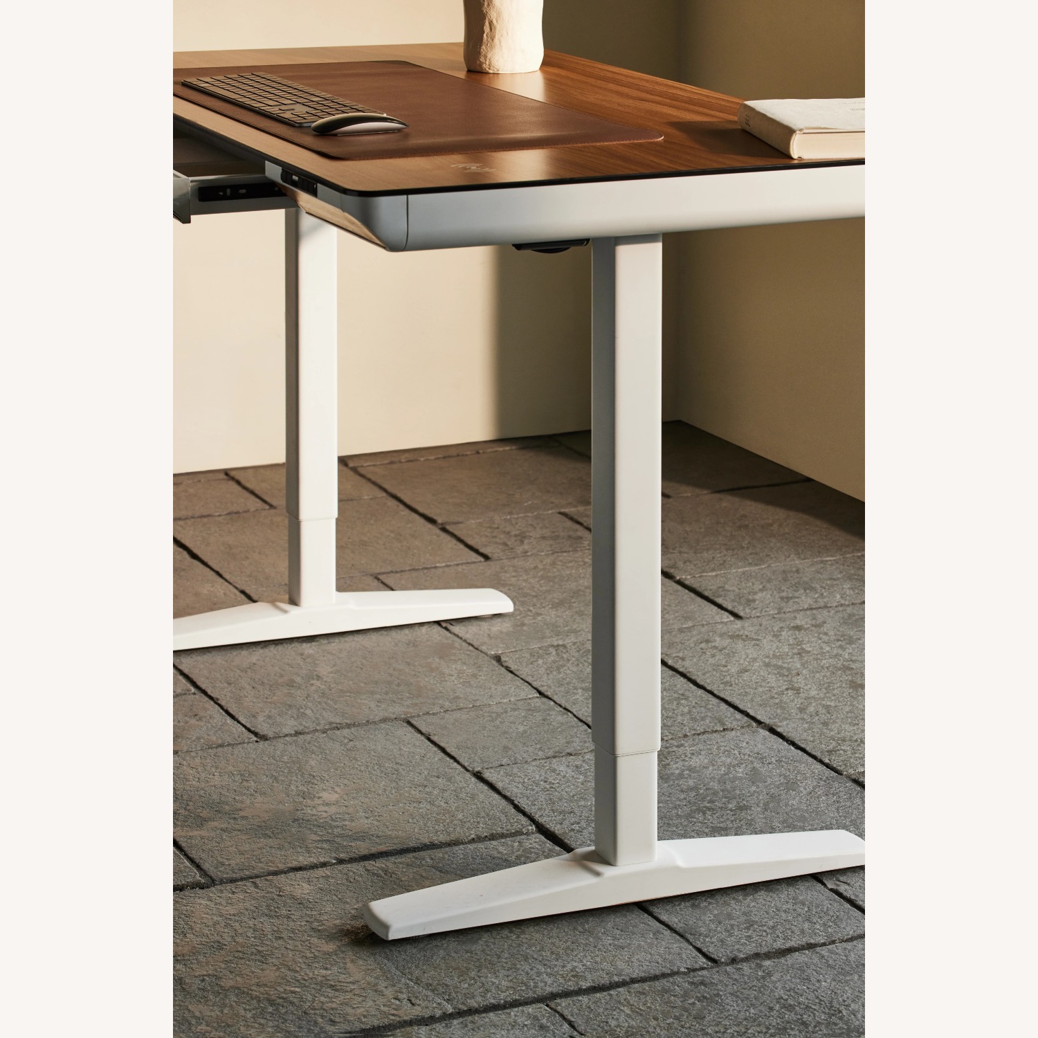 Light Brown Wood Desk - image-2