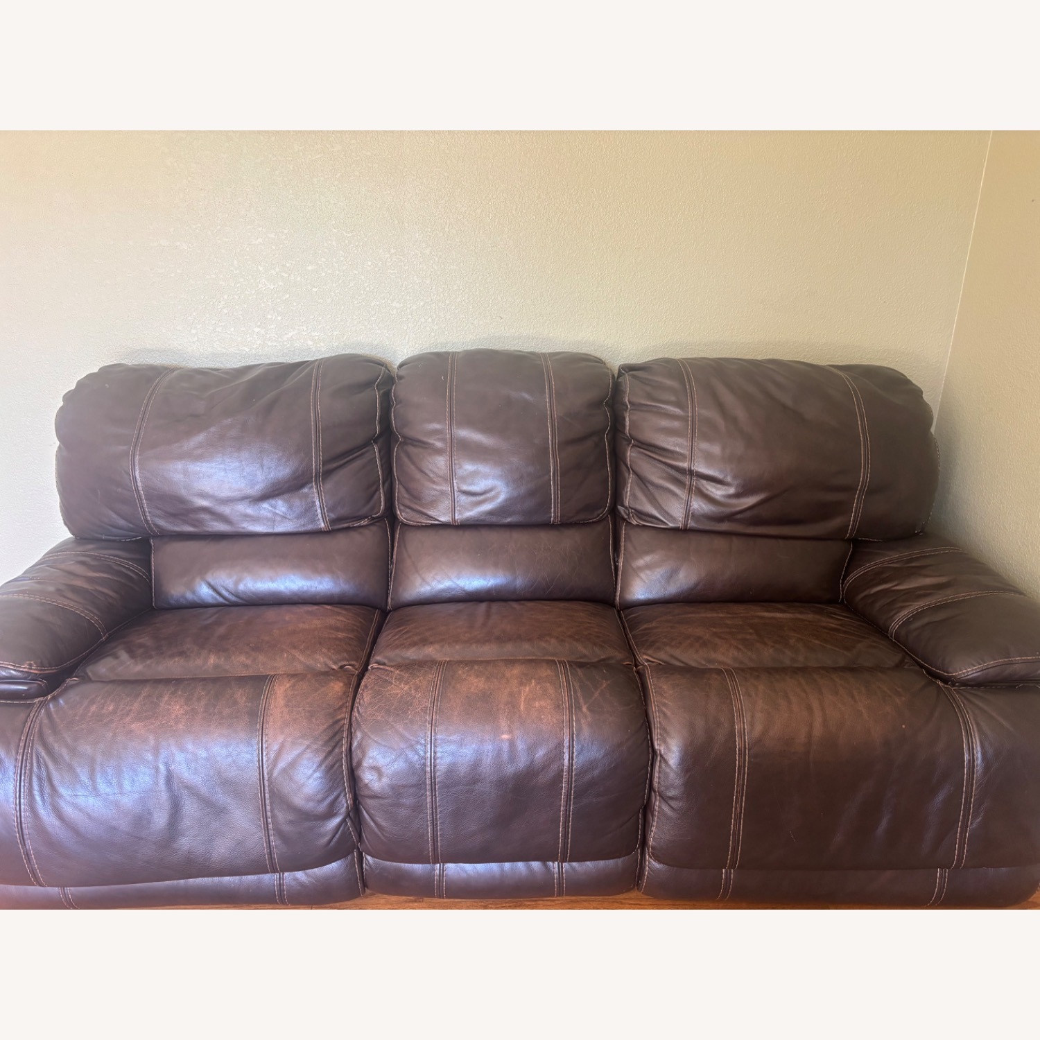 Reclining Leather Sofa - image-1