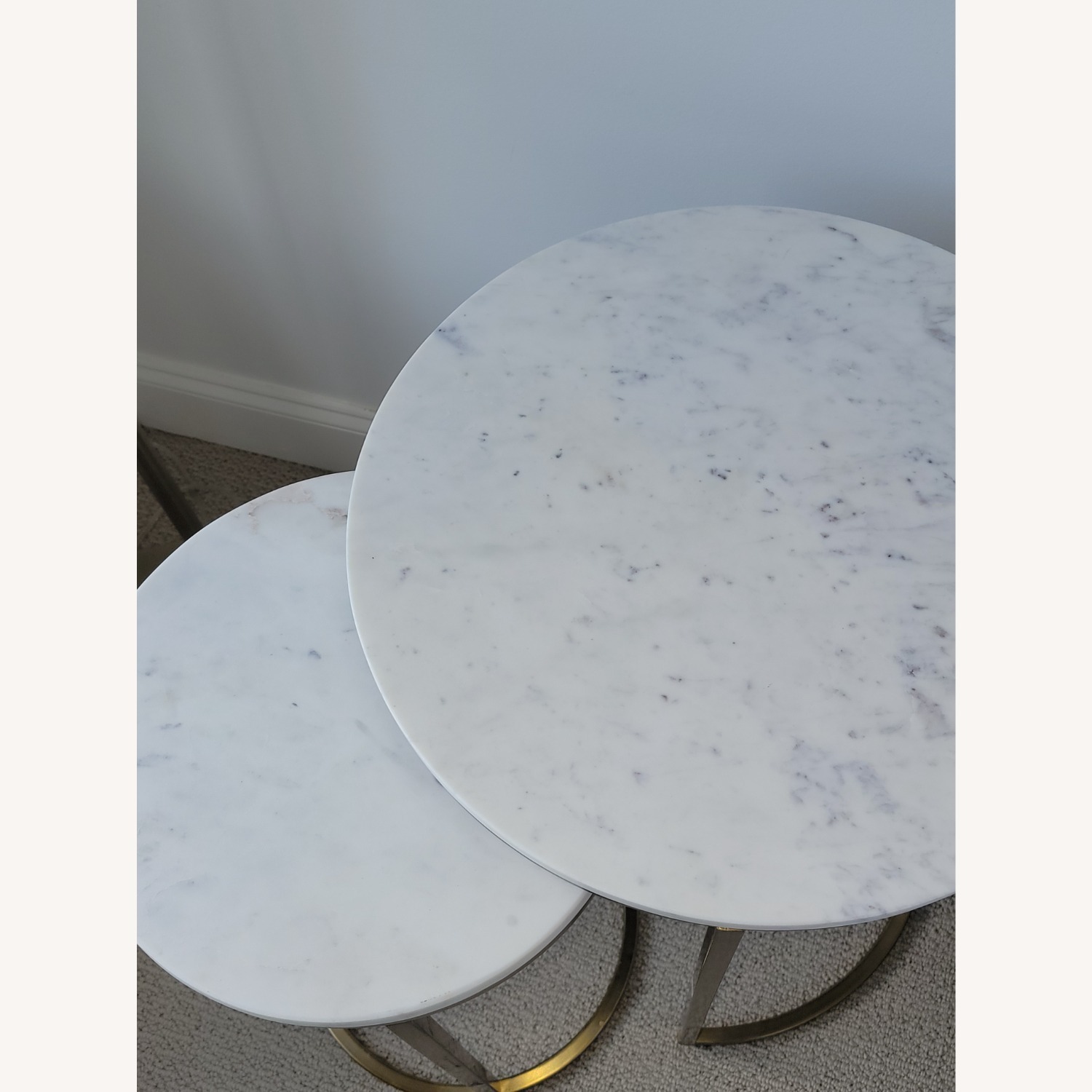 Pottery Barn Delaney Marble Nesting Tables (Set of 2) - image-8