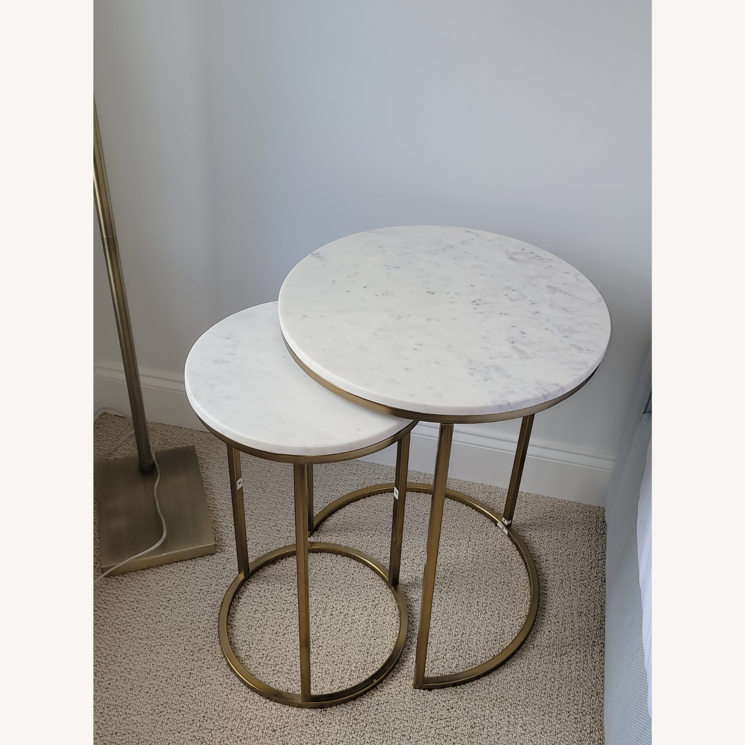 Pottery Barn Delaney Marble Nesting Tables (Set of 2) - image-3