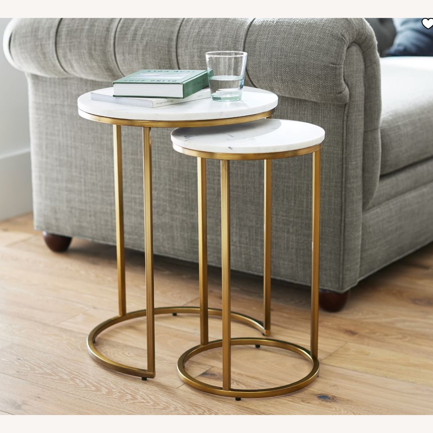 Pottery Barn Delaney Marble Nesting Tables (Set of 2) - image-1
