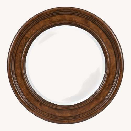 Used Ethan Allen Wood and Leather Wall Mirror for sale on AptDeco