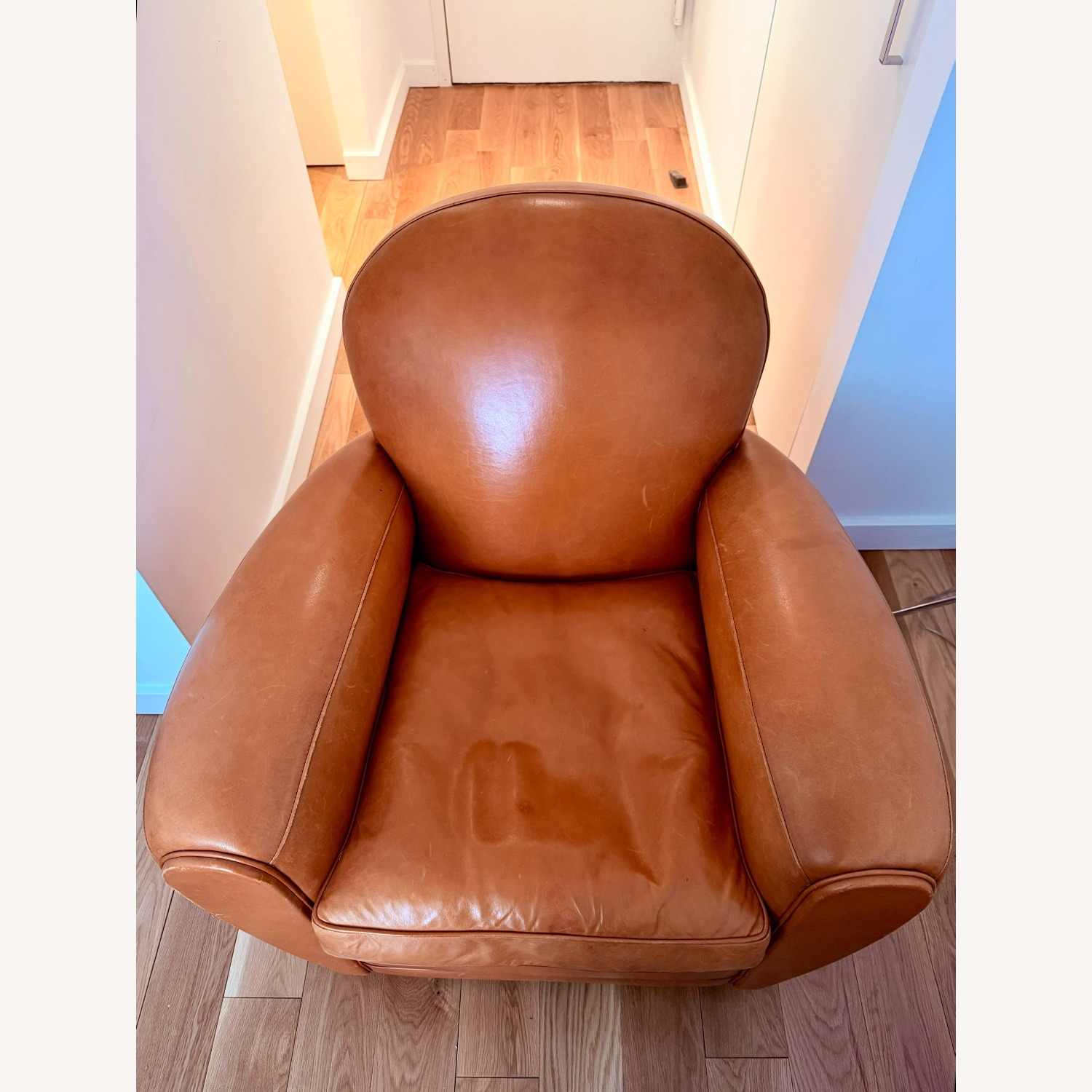 ABC Carpet and Home Light Brown Leather Armchair - image-6